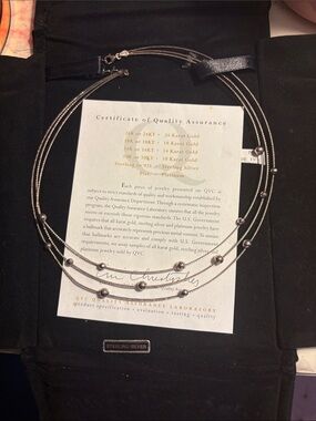 QVC Sterling Silver Multi-Strand Beaded Necklace